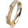 Ring 18 Karat Gelb-/Weissgold 4.0 mm kristallmatt 4 Brillanten G vs Gesamt 0,020ct