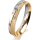 Ring 18 Karat Gelb-/Weissgold 4.0 mm kreismatt 5 Brillanten G vs Gesamt 0,035ct