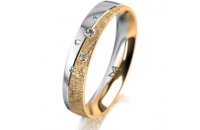 Ring 18 Karat Gelb-/Weissgold 4.0 mm kristallmatt 5...
