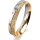 Ring 18 Karat Gelb-/Weissgold 4.0 mm kristallmatt 5 Brillanten G vs Gesamt 0,035ct