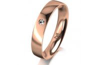 Ring 14 Karat Rotgold 4.0 mm poliert 1 Brillant G vs 0,025ct