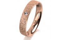 Ring 14 Karat Rotgold 4.0 mm kristallmatt 1 Brillant G vs...