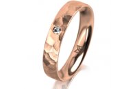 Ring 14 Karat Rotgold 4.0 mm diamantmatt 1 Brillant G vs...