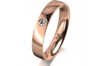 Ring 14 Karat Rotgold 4.0 mm poliert 1 Brillant G vs 0,050ct