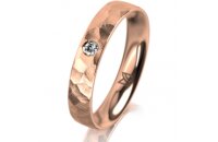 Ring 14 Karat Rotgold 4.0 mm diamantmatt 1 Brillant G vs...