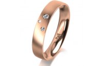 Ring 14 Karat Rotgold 4.0 mm l&auml;ngsmatt 3 Brillanten...
