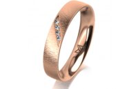 Ring 14 Karat Rotgold 4.0 mm sandmatt 4 Brillanten G vs...