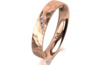 Ring 14 Karat Rotgold 4.0 mm diamantmatt 4 Brillanten G...