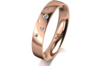 Ring 14 Karat Rotgold 4.0 mm poliert 5 Brillanten G vs...