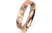 Ring 14 Karat Rotgold 4.0 mm diamantmatt 5 Brillanten G...