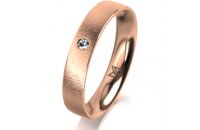 Ring 18 Karat Rotgold 4.0 mm sandmatt 1 Brillant G vs...
