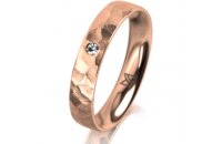 Ring 18 Karat Rotgold 4.0 mm diamantmatt 1 Brillant G vs...