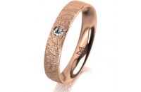 Ring 18 Karat Rotgold 4.0 mm kristallmatt 1 Brillant G vs...