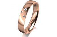 Ring 18 Karat Rotgold 4.0 mm poliert 3 Brillanten G vs...