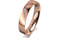 Ring 18 Karat Rotgold 4.0 mm poliert 4 Brillanten G vs...