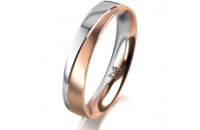 Ring 14 Karat Rot-/Weissgold 4.0 mm l&auml;ngsmatt