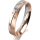 Ring 14 Karat Rot-/Weissgold 4.0 mm sandmatt 3 Brillanten G vs Gesamt 0,030ct