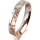 Ring 14 Karat Rot-/Weissgold 4.0 mm diamantmatt 3 Brillanten G vs Gesamt 0,030ct