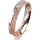 Ring 14 Karat Rot-/Weissgold 4.0 mm kristallmatt 4 Brillanten G vs Gesamt 0,020ct
