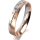 Ring 14 Karat Rot-/Weissgold 4.0 mm l&auml;ngsmatt 5 Brillanten G vs Gesamt 0,035ct