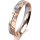 Ring 14 Karat Rot-/Weissgold 4.0 mm diamantmatt 5 Brillanten G vs Gesamt 0,035ct