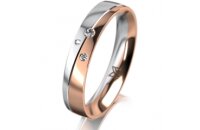 Ring 18 Karat Rot-/Weissgold 4.0 mm poliert 3 Brillanten...