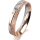 Ring 18 Karat Rot-/Weissgold 4.0 mm kristallmatt 3 Brillanten G vs Gesamt 0,030ct