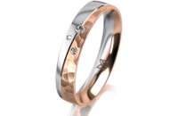 Ring 18 Karat Rot-/Weissgold 4.0 mm diamantmatt 3...
