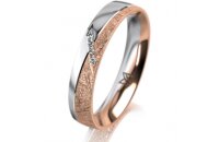 Ring 18 Karat Rot-/Weissgold 4.0 mm kristallmatt 4...