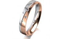 Ring 18 Karat Rot-/Weissgold 4.0 mm poliert 5 Brillanten...