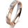 Ring 18 Karat Rot-/Weissgold 4.0 mm sandmatt 5 Brillanten G vs Gesamt 0,035ct