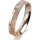 Ring 18 Karat Rot-/Weissgold 4.0 mm kristallmatt 5 Brillanten G vs Gesamt 0,035ct