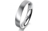 Ring 14 Karat Weissgold 4.0 mm l&auml;ngsmatt