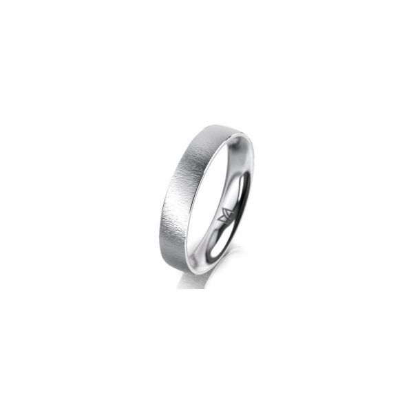 Ring 14 Karat Weissgold 4.0 mm sandmatt