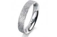Ring 14 Karat Weissgold 4.0 mm kristallmatt