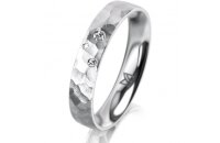 Ring 14 Karat Weissgold 4.0 mm diamantmatt 3 Brillanten G...