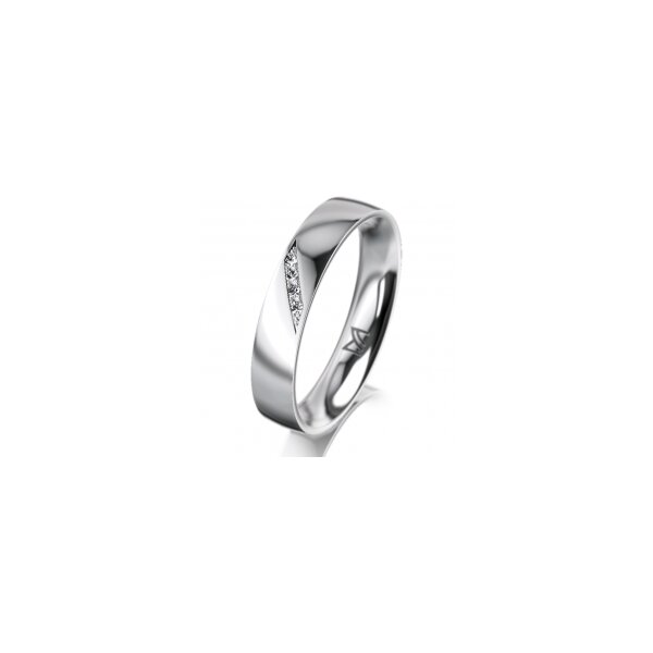 Ring 14 Karat Weissgold 4.0 mm poliert 4 Brillanten G vs Gesamt 0,020ct