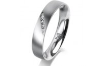 Ring 14 Karat Weissgold 4.0 mm l&auml;ngsmatt 4...