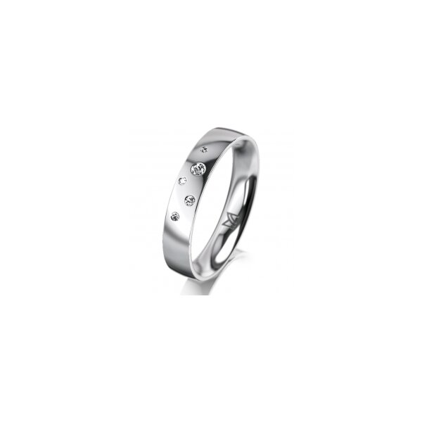 Ring 14 Karat Weissgold 4.0 mm poliert 5 Brillanten G vs Gesamt 0,035ct