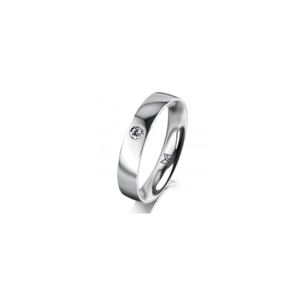 Ring 18 Karat Weissgold 4.0 mm poliert 1 Brillant G vs 0,050ct