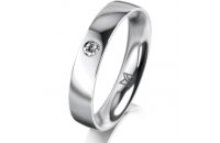 Ring 18 Karat Weissgold 4.0 mm poliert 1 Brillant G vs...