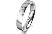 Ring 18 Karat Weissgold 4.0 mm poliert 3 Brillanten G vs...