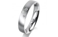 Ring 18 Karat Weissgold 4.0 mm l&auml;ngsmatt 3...