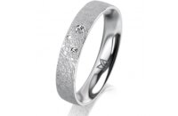 Ring 18 Karat Weissgold 4.0 mm kreismatt 3 Brillanten G...