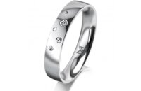 Ring 18 Karat Weissgold 4.0 mm poliert 5 Brillanten G vs...