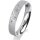 Ring 18 Karat Weissgold 4.0 mm kreismatt 5 Brillanten G vs Gesamt 0,035ct