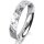 Ring 18 Karat Weissgold 4.0 mm diamantmatt 5 Brillanten G vs Gesamt 0,035ct