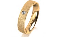 Ring 14 Karat Gelbgold 4.5 mm kreismatt 1 Brillant G vs...