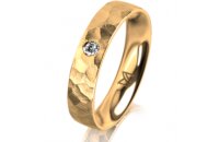 Ring 14 Karat Gelbgold 4.5 mm diamantmatt 1 Brillant G vs...