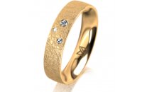 Ring 14 Karat Gelbgold 4.5 mm kreismatt 3 Brillanten G vs...